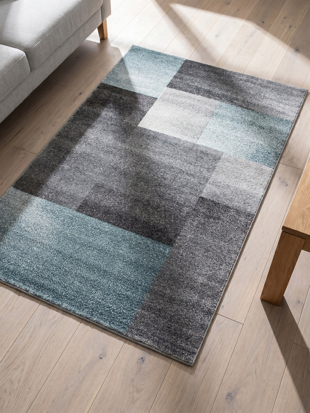 Teppich Blue rechteckig Muster Draufsicht_