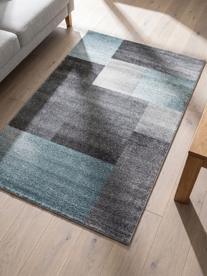 Teppich Blue rechteckig Muster Draufsicht_