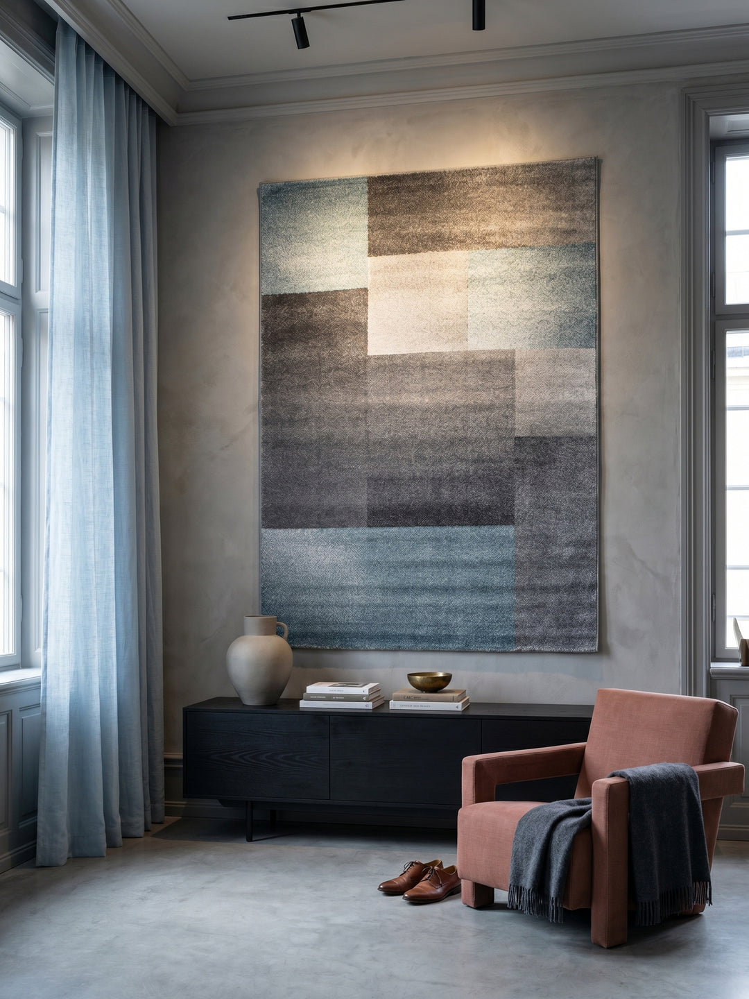 Teppich Blue rechteckig Wandteppich Wanddeko_
