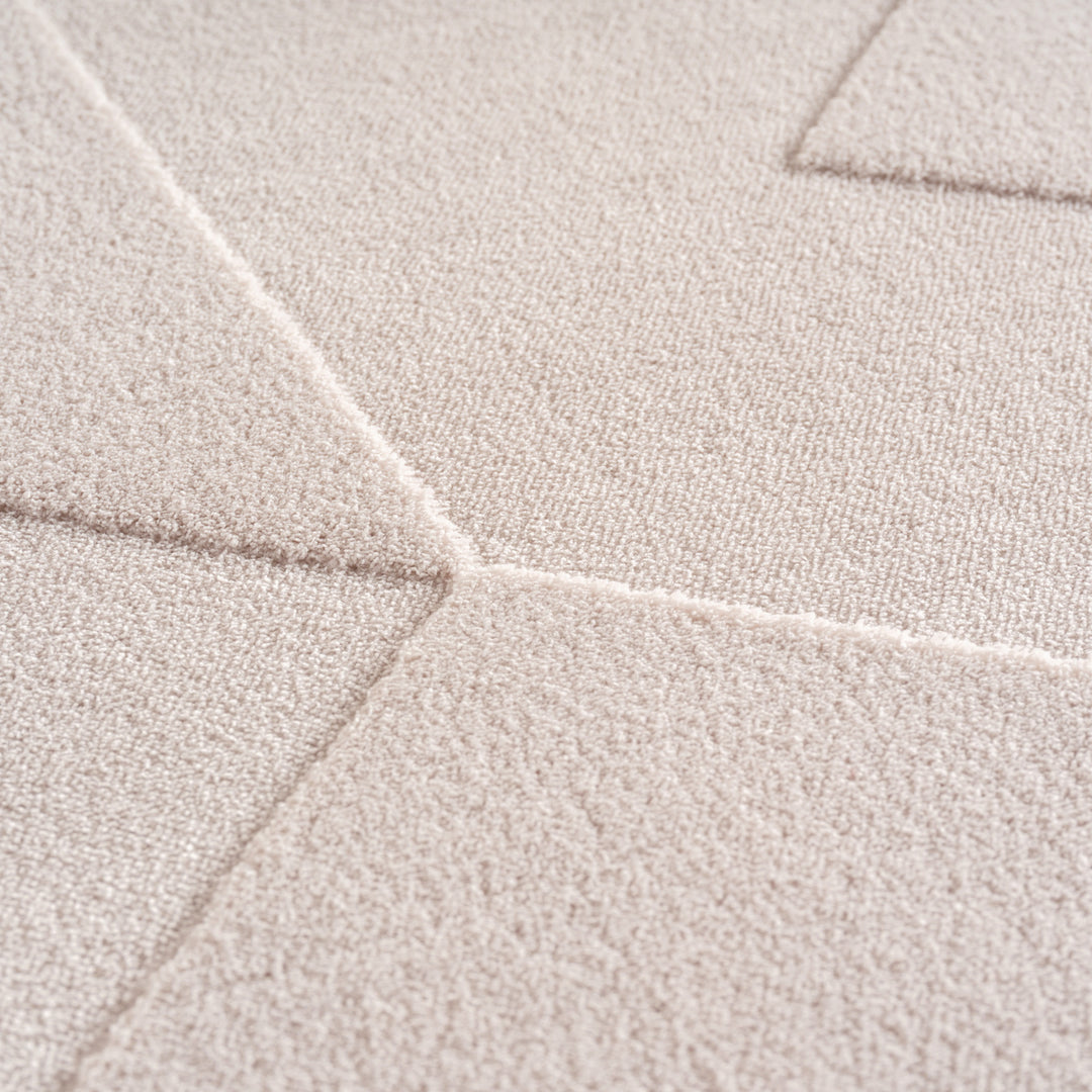 Teppich Kurzflor Geometrisch Microfaser Innen_Creme_Läufer_