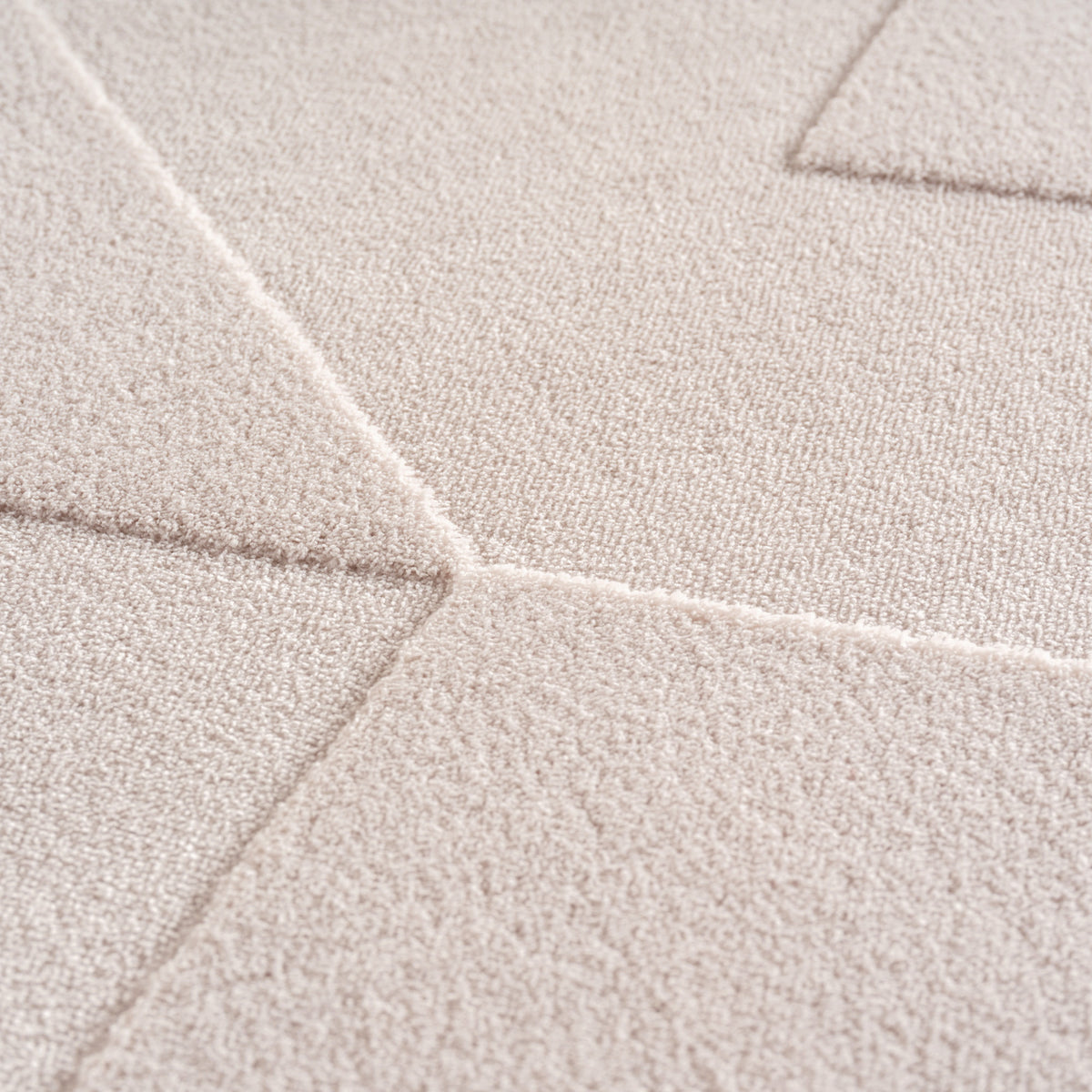 Teppich Kurzflor Geometrisch Microfaser Innen_Creme_Läufer_