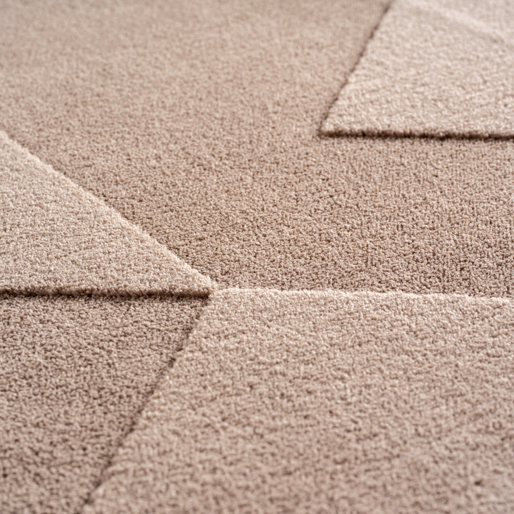 Teppich Kurzflor Geometrisch Microfaser Innen_Beige_Läufer_