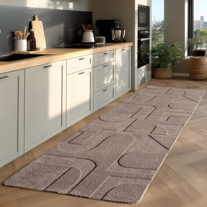 Teppich Kurzflor Skandinavisch Microfaser Innen_Beige_Läufer_