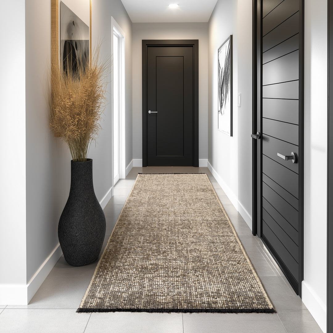 Teppich Kurzflor Unicolor Chenille Baumwolle Innen_Beige_Läufer_