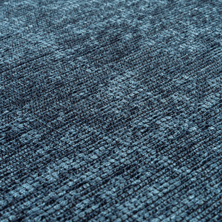 Teppich Kurzflor Unicolor Chenille Baumwolle Innen_Blau_Läufer_