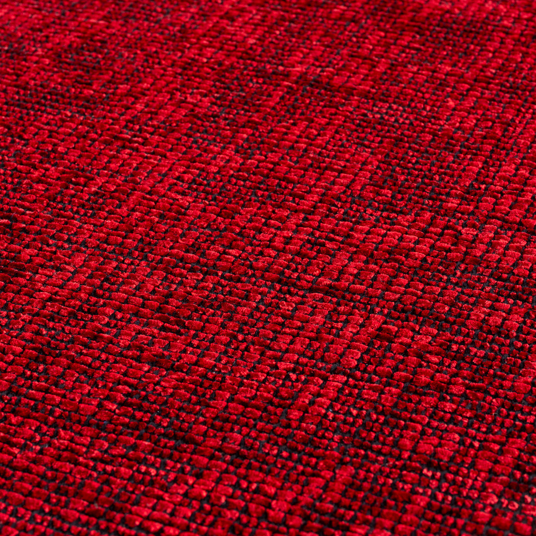 Teppich Kurzflor Unicolor Chenille Baumwolle Innen_Rot_Läufer_