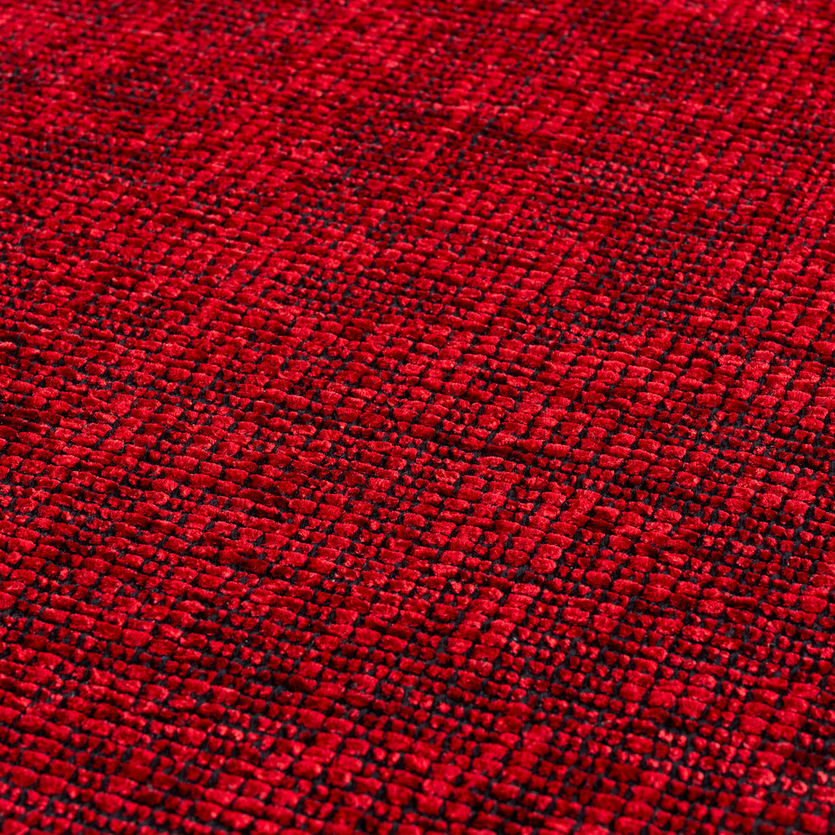 Teppich Kurzflor Unicolor Chenille Baumwolle Innen_Rot_Läufer_