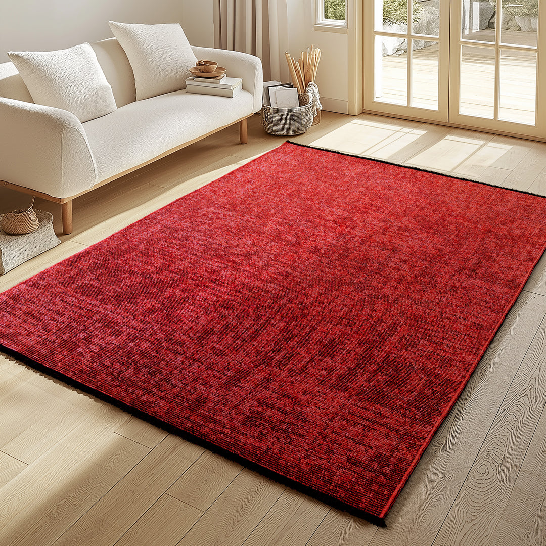 Teppich Kurzflor Unicolor Chenille Baumwolle Innen_Rechteckig_