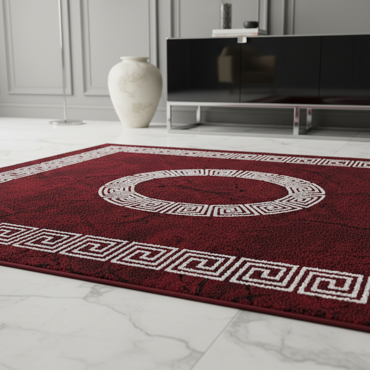 Teppich Kurzflor Mäander-Muster Polypropylen Wohnzimmer_Läufer_