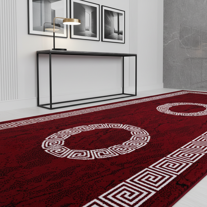 Teppich Kurzflor Mäander-Muster Polypropylen Wohnzimmer_Läufer_