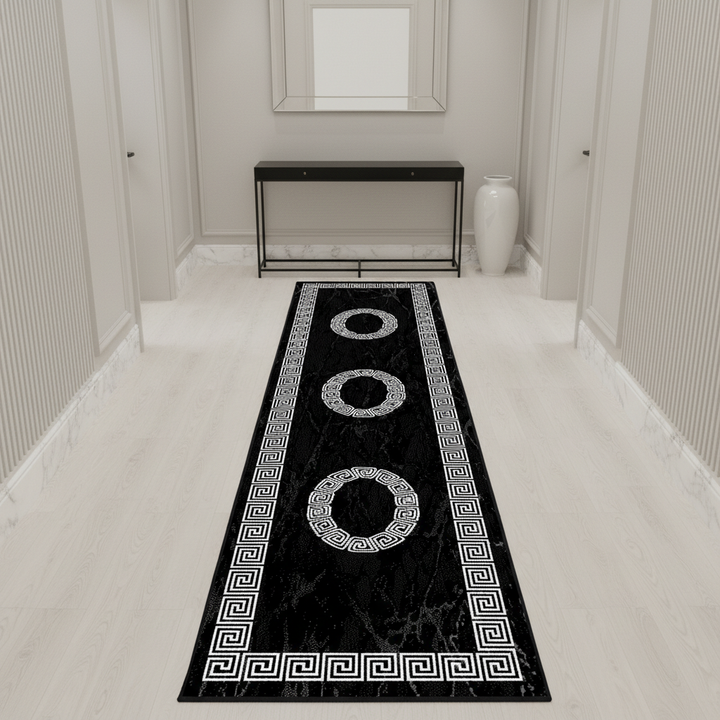 Teppich Kurzflor Mäander-Muster Polypropylen Wohnzimmer_Läufer_