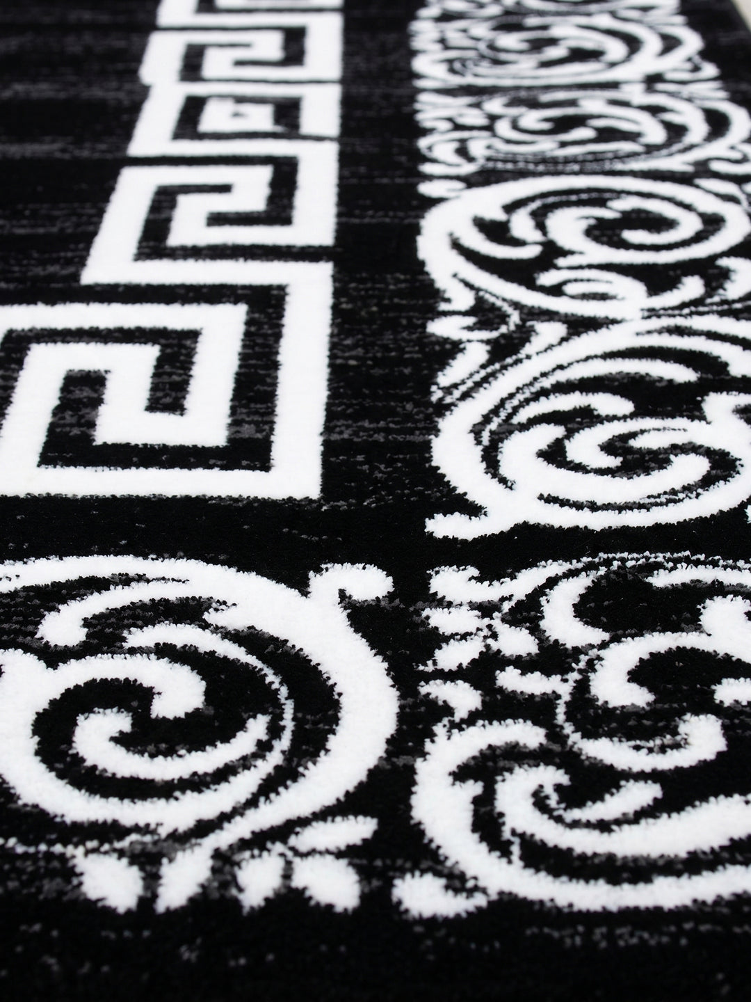 Teppich Schwarz Läufer Farbdetail Muster_