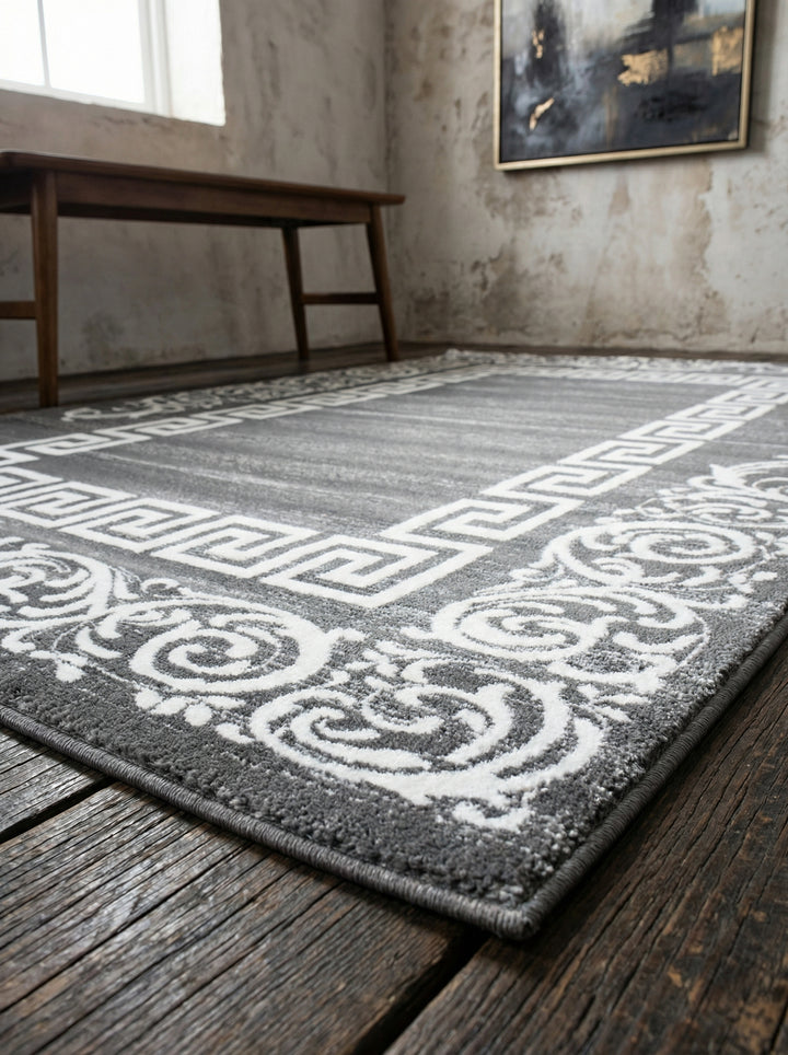 Teppich Kurzflor Mäander Polypropylen saugroboter Wohnzimmer_Läufer_