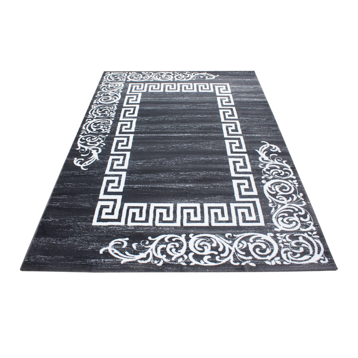 Teppich Kurzflor Mäander Polypropylen saugroboter Wohnzimmer Grau Läufer 80x150_Läufer_