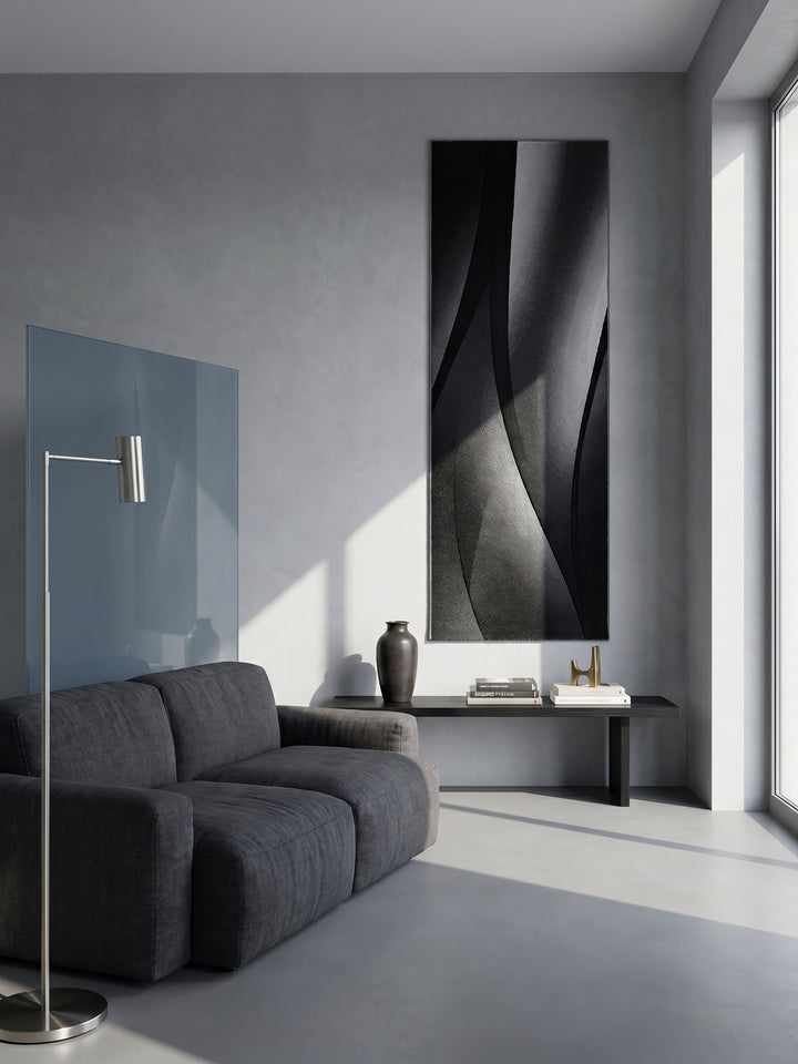 Teppich Schwarz Läufer Wandteppich Wanddeko_
