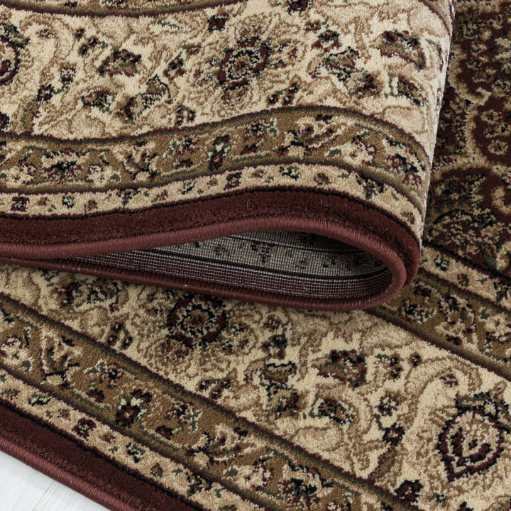 Teppich Kurzflor Orientalisch Muster Polypropylen Gewebt_Rot_Läufer_