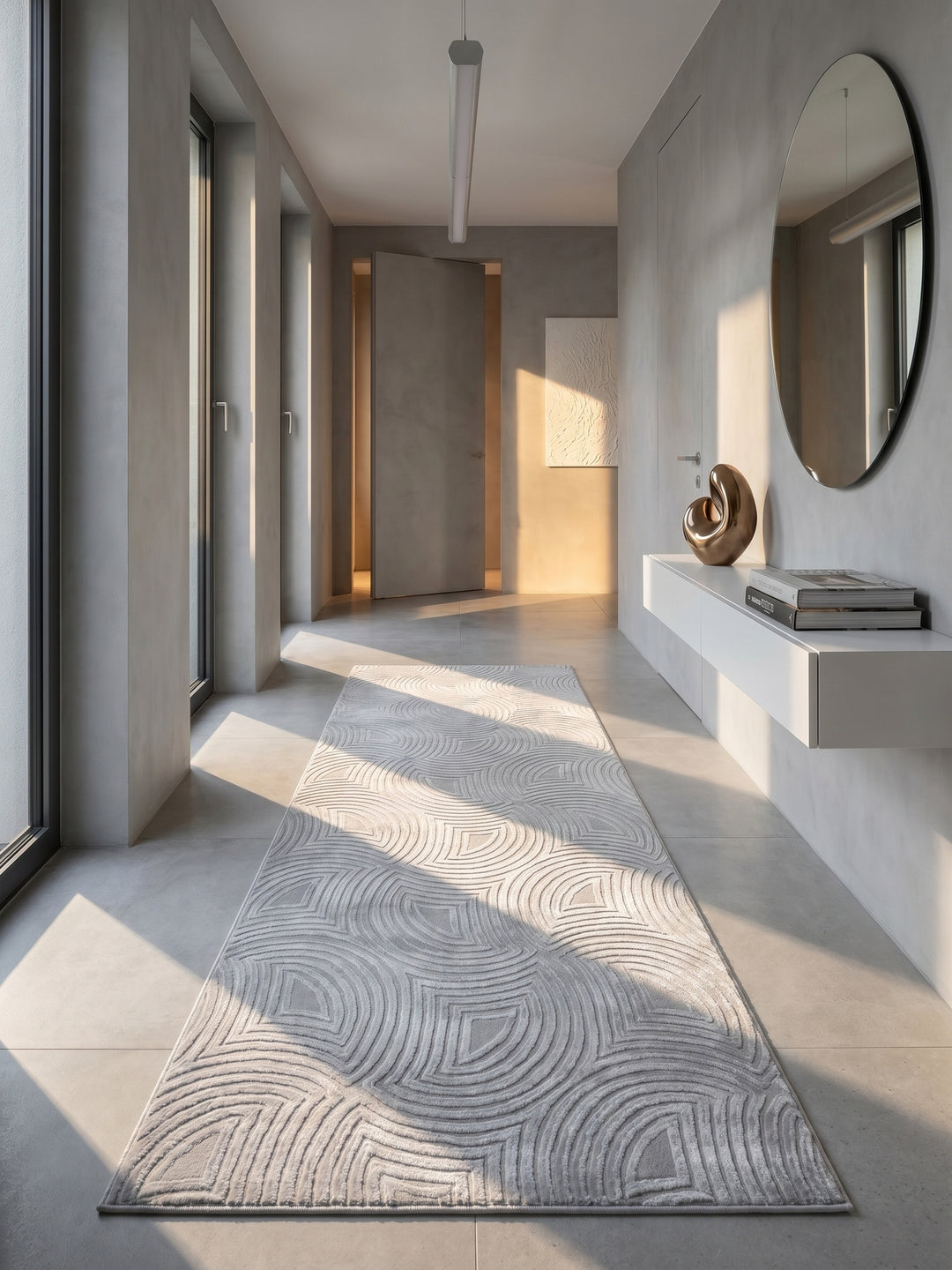 Teppich Silver Läufer im Wohnzimmer Einrichtungsidee_