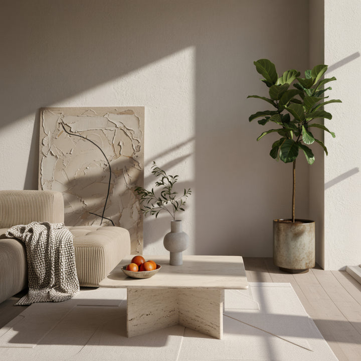 Skandinavischer Teppich in heller Farbwelt_