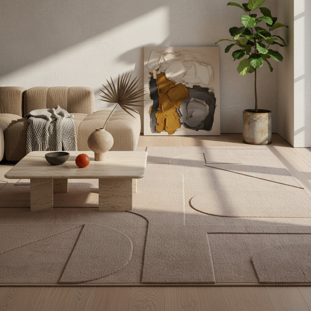 Skandinavischer Teppich in Beige_