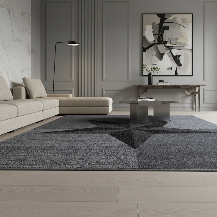 Teppich Kurzflor Sterne-Muster Polypropylen Wohnzimmer_Läufer_
