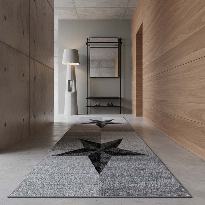 Teppich Kurzflor Sterne-Muster Polypropylen Wohnzimmer_Läufer_