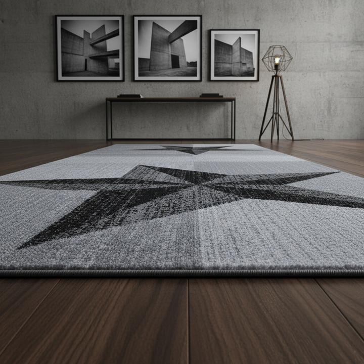 Teppich Kurzflor Sterne-Muster Polypropylen Wohnzimmer_Läufer_