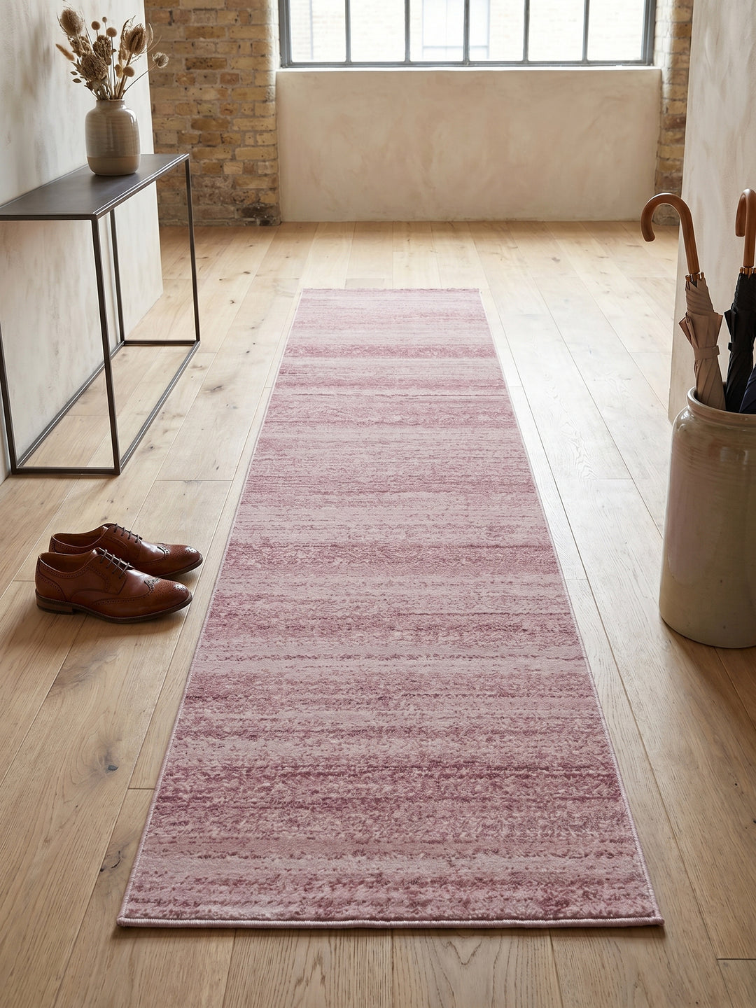 Teppich Pink Läufer Muster Draufsicht_