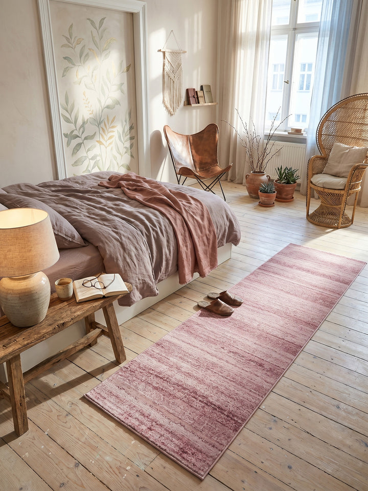 Teppich Pink Läufer Wohnidee gemütlich_