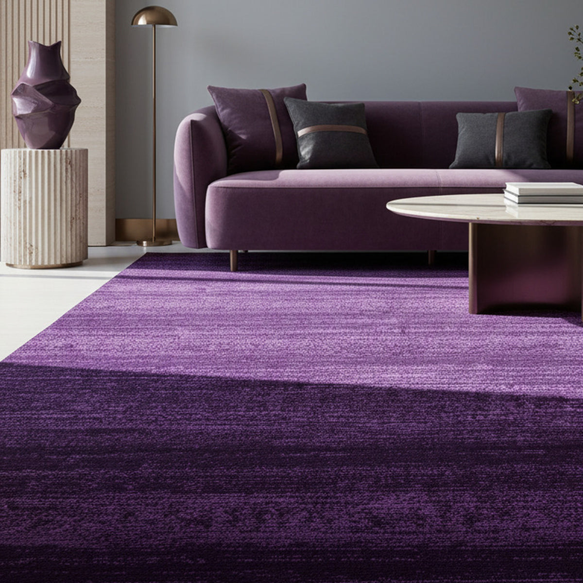 Teppich Kurzflor Uni-Design Polypropylen Wohnzimmer_Läufer_