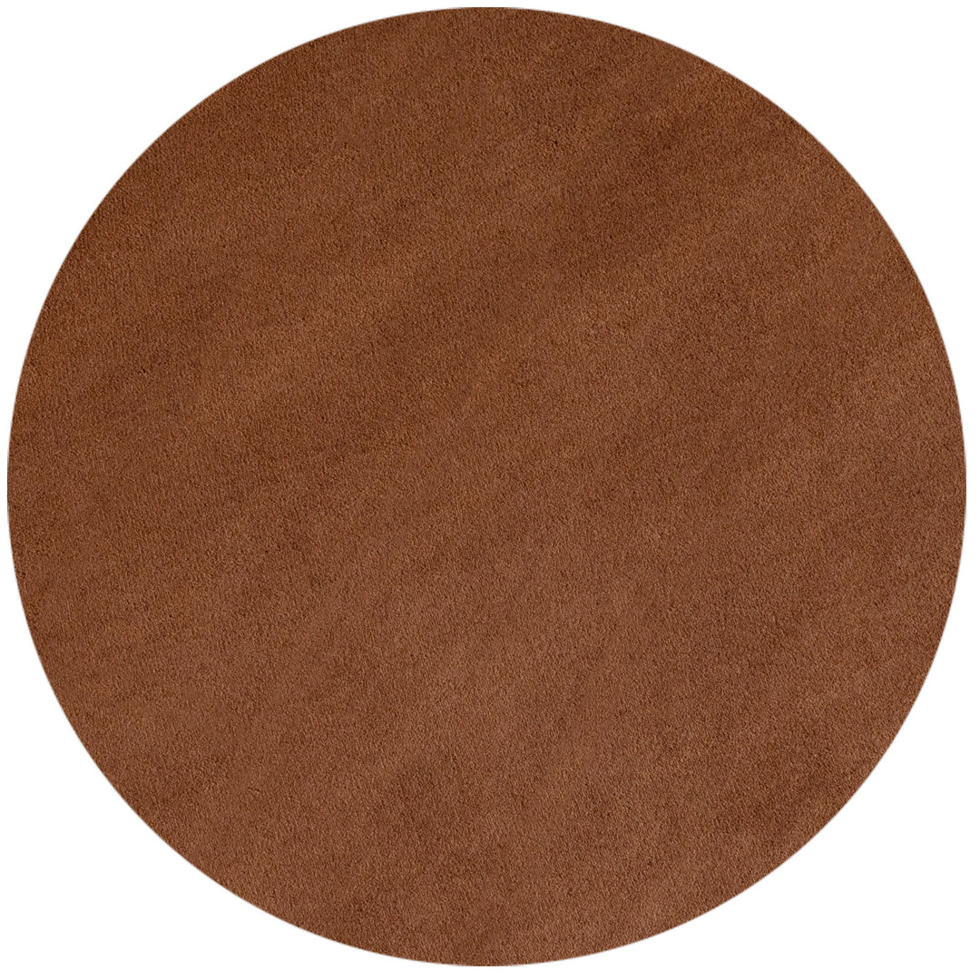 Teppich Kurzflor Uni-Farbe Microfaser Antirutsch Wohnzimmer waschbar_Rund_