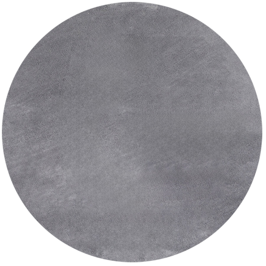 Teppich Kurzflor Uni-Farbe Microfaser Antirutsch Wohnzimmer waschbar_Rund_