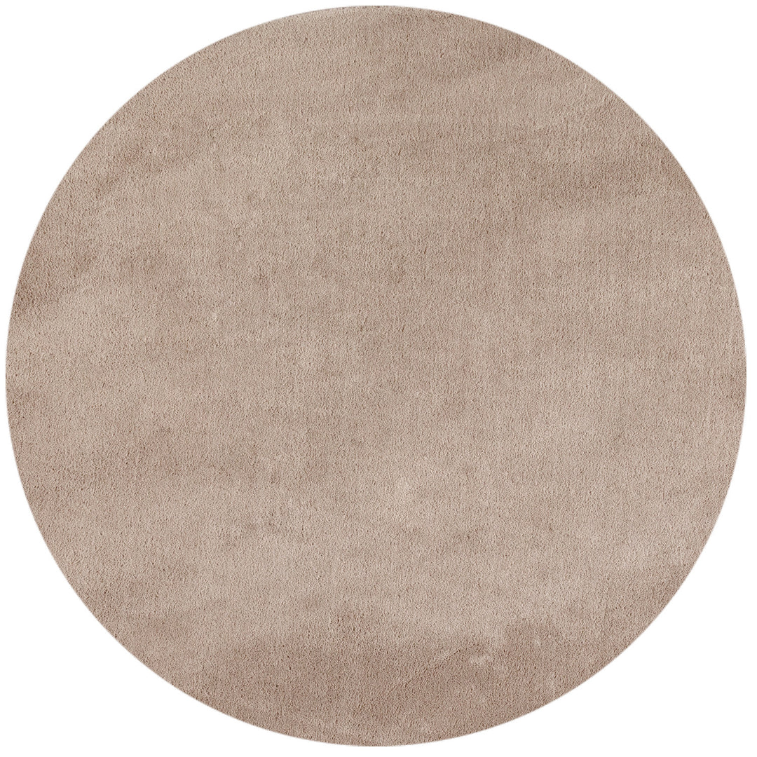 Teppich Kurzflor Uni-Farbe Microfaser Antirutsch Wohnzimmer waschbar_Rund_