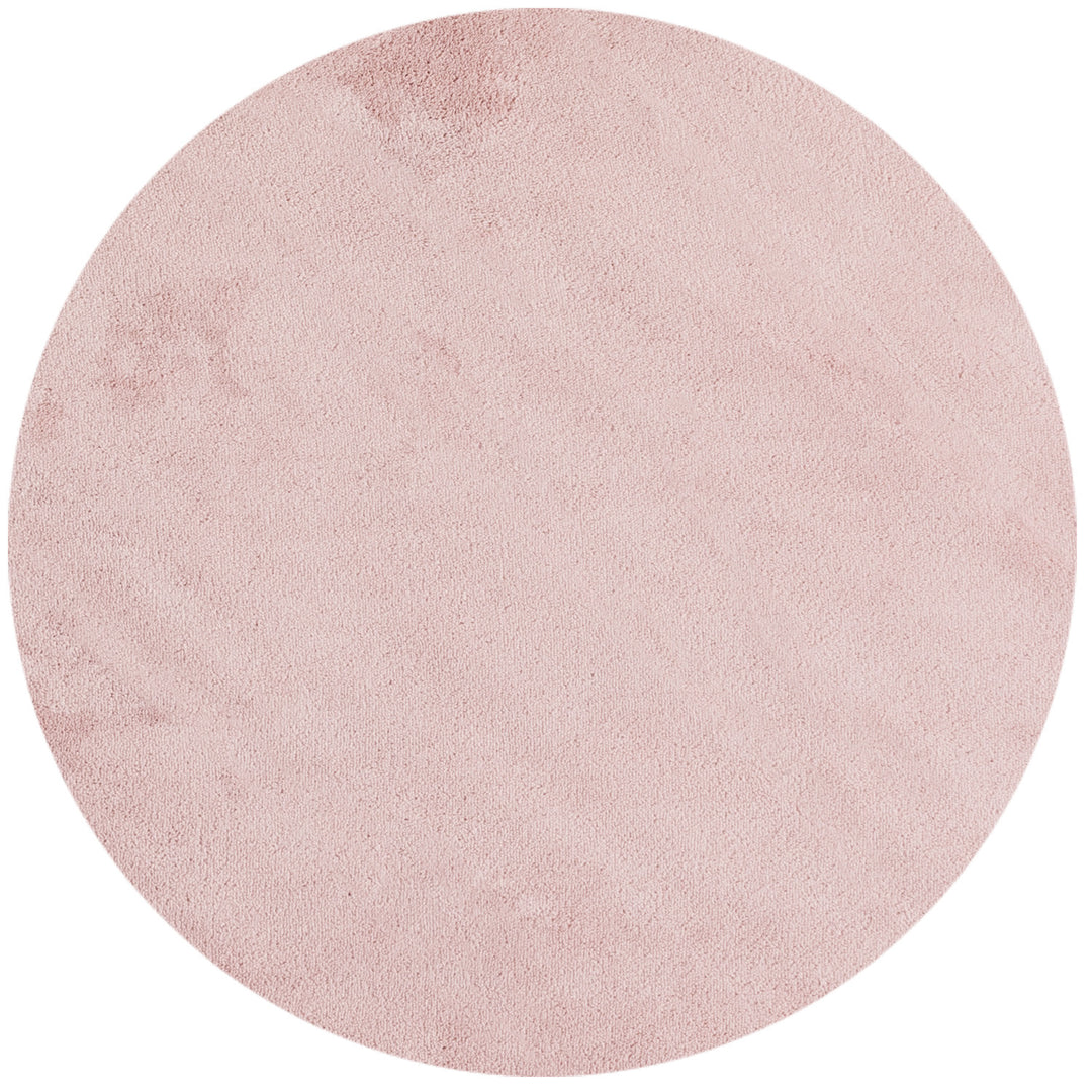 Teppich Kurzflor Uni-Farbe Microfaser Antirutsch Wohnzimmer waschbar_Rund_