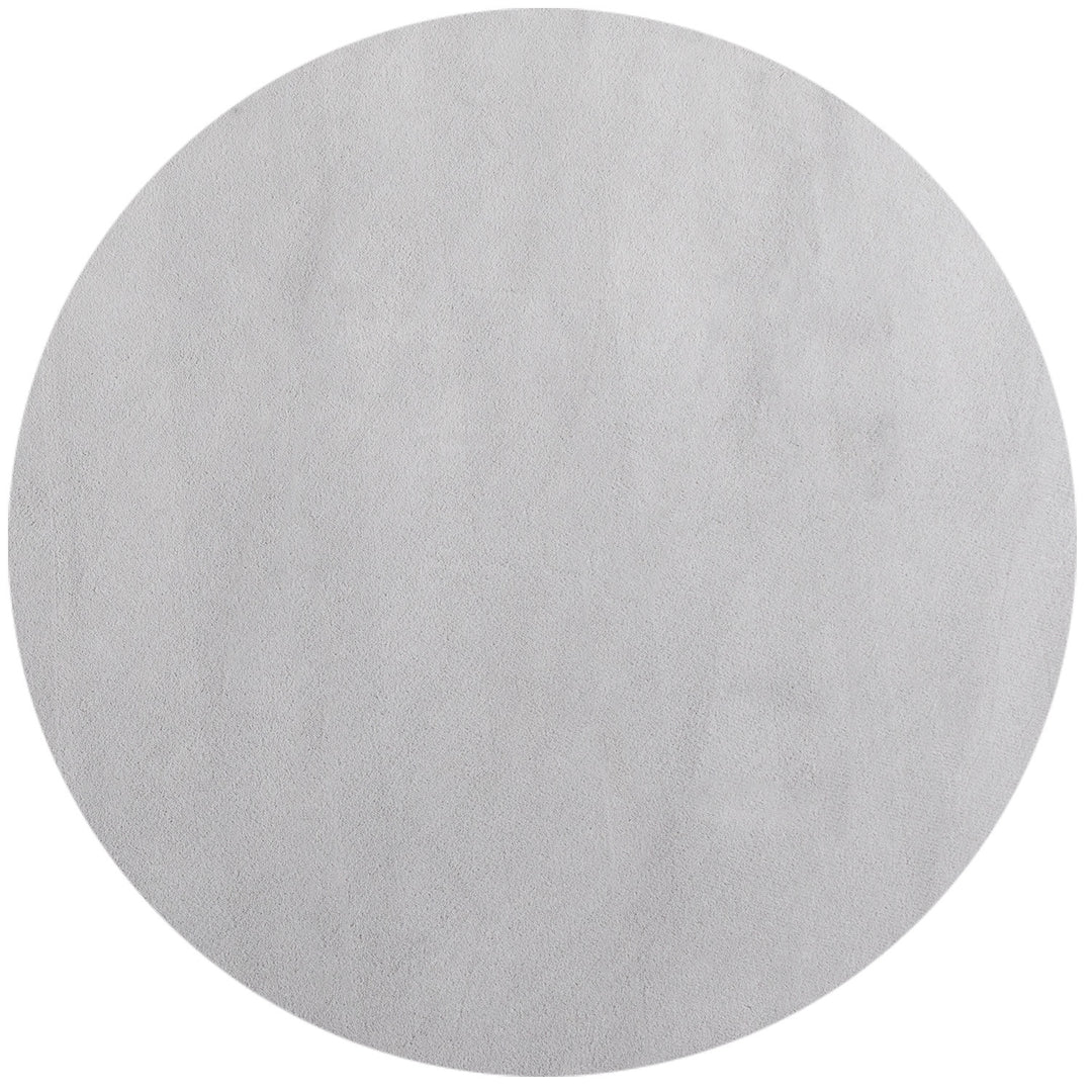Teppich Kurzflor Uni-Farbe Microfaser Antirutsch Wohnzimmer waschbar_Rund_