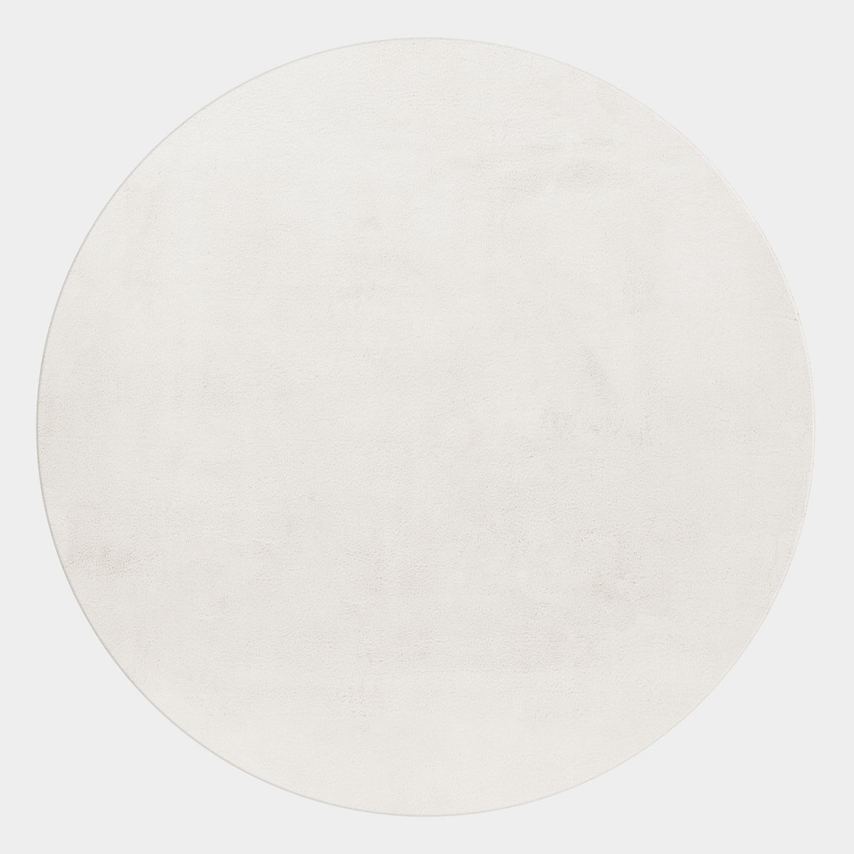 Teppich Kurzflor Uni-Look Polyester Wohnzimmer waschbar_Rund_