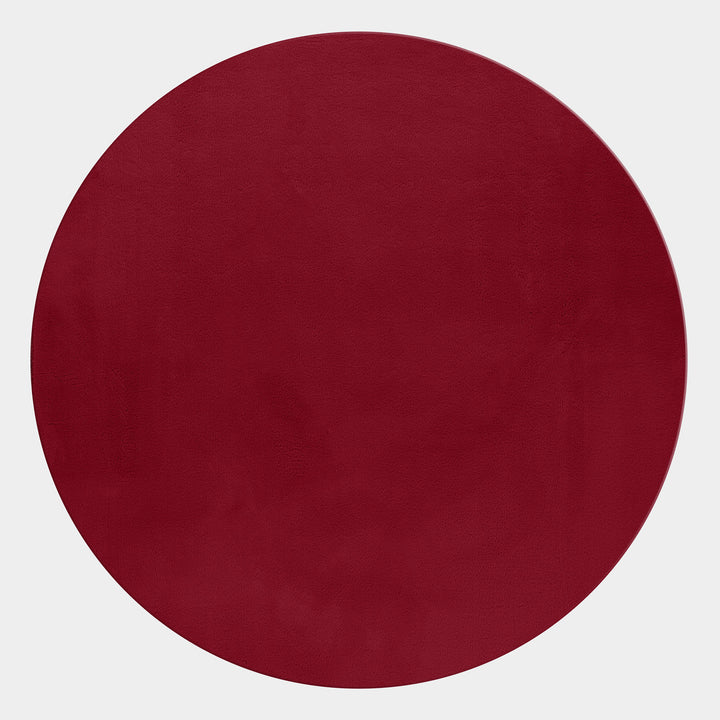 Teppich Kurzflor Uni-Look Polyester Wohnzimmer waschbar_Rund_