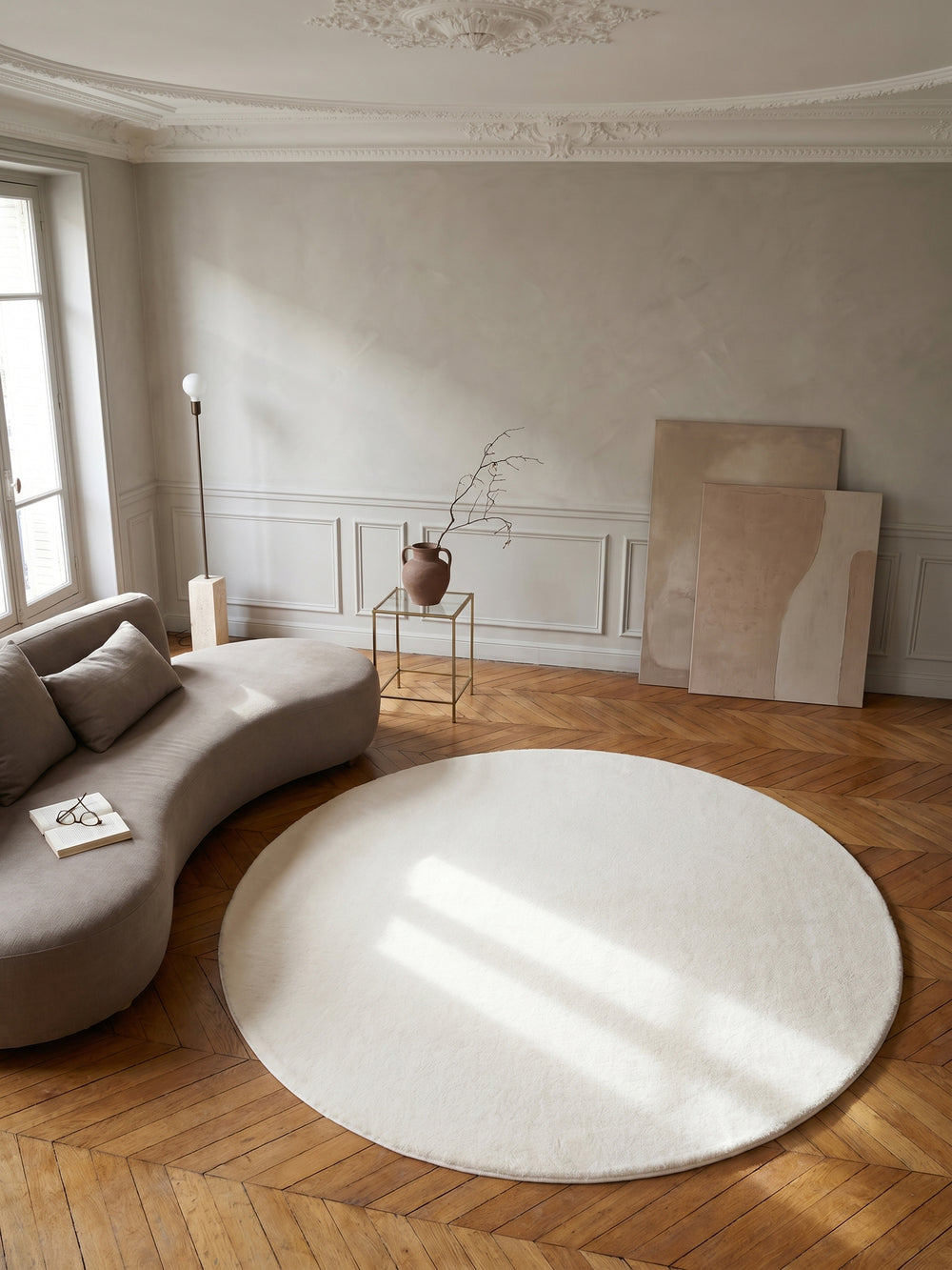 Teppich Cream rund Draufsicht_