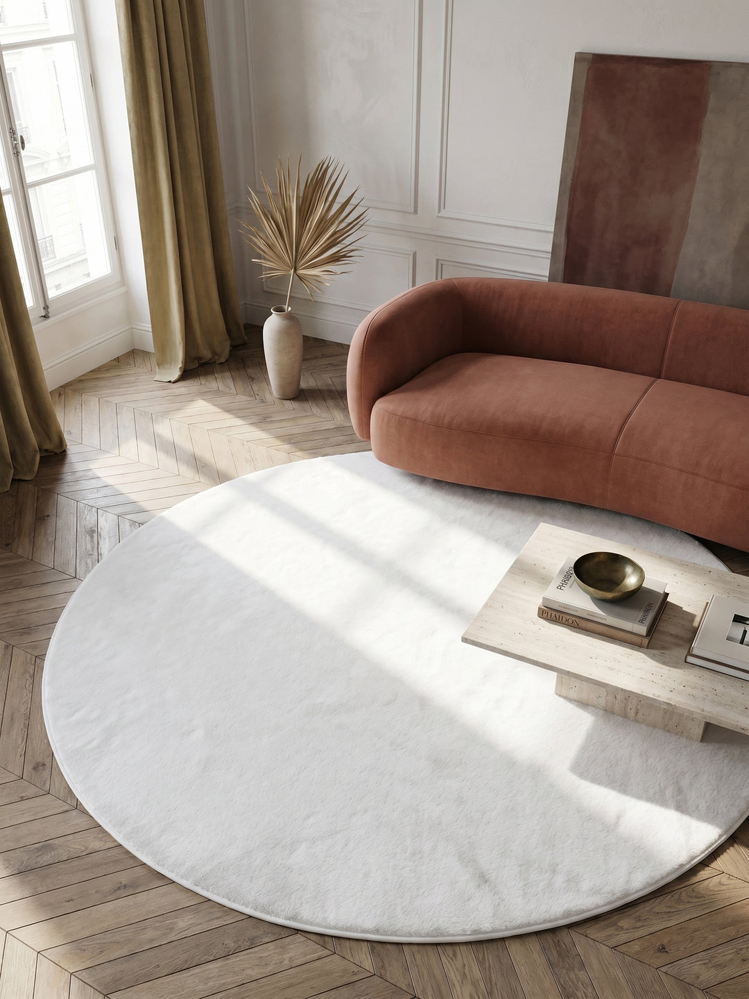 Teppich White rund Draufsicht_