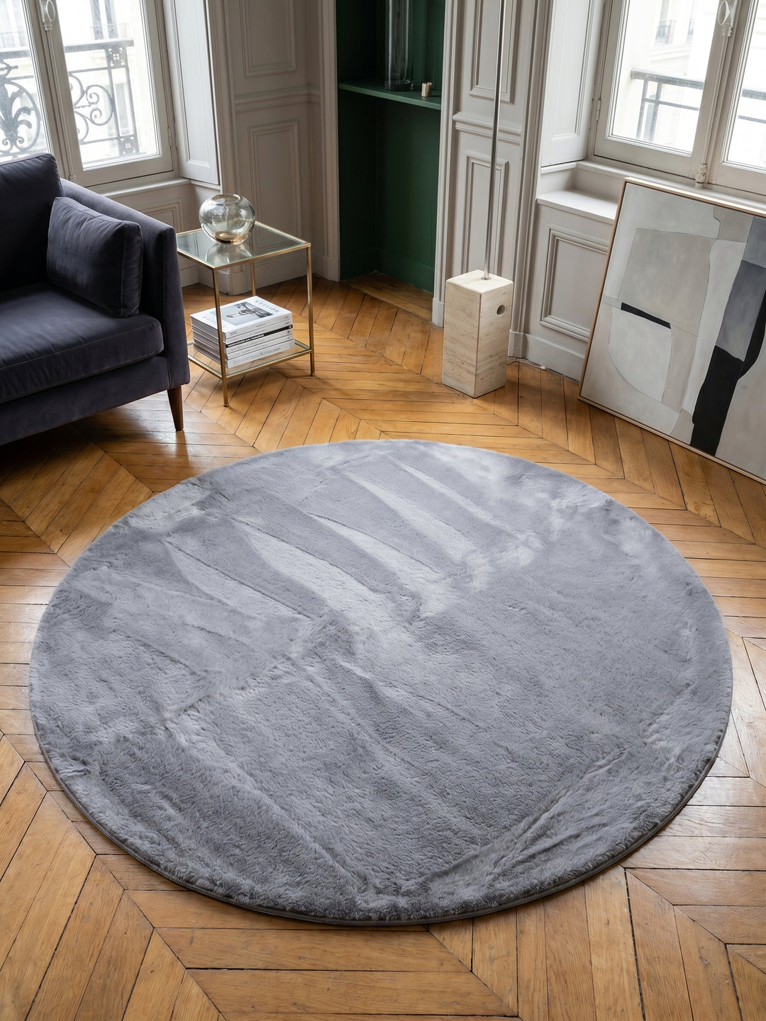 Teppich Grey rund Draufsicht_