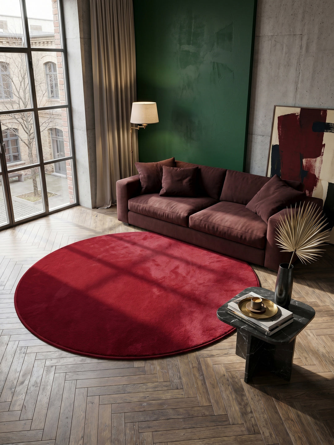 Teppich Red rund Draufsicht_