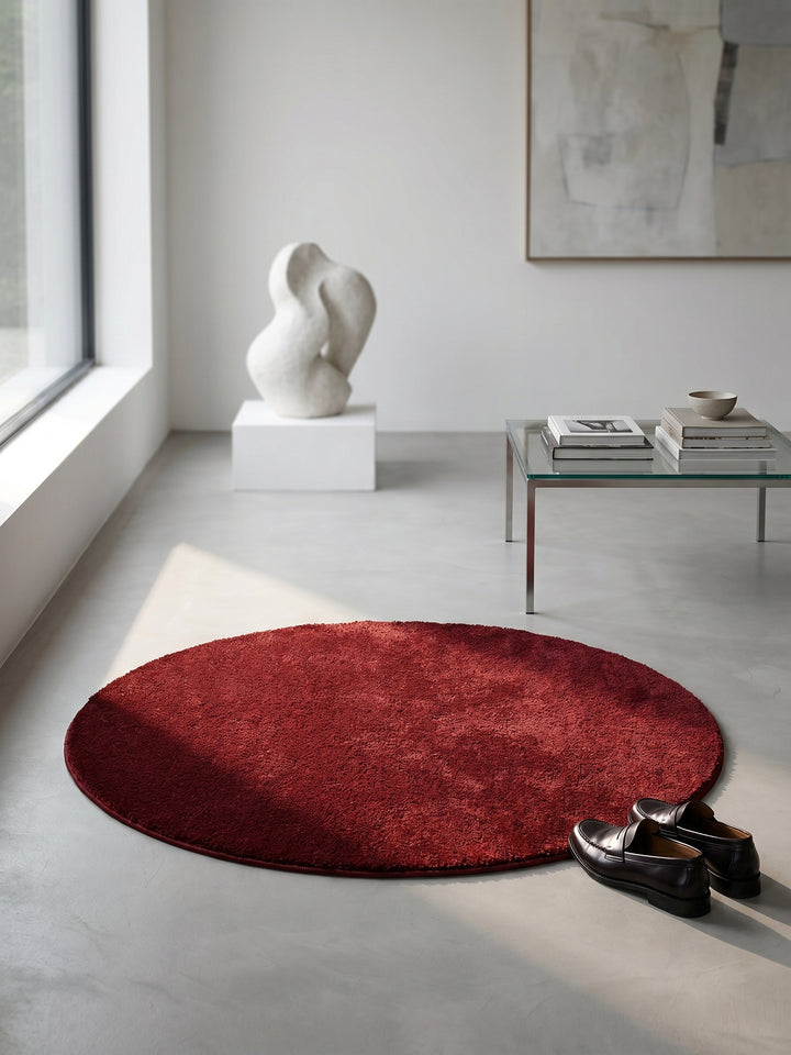 Teppich Red rund Textur Nahaufnahme Detail_