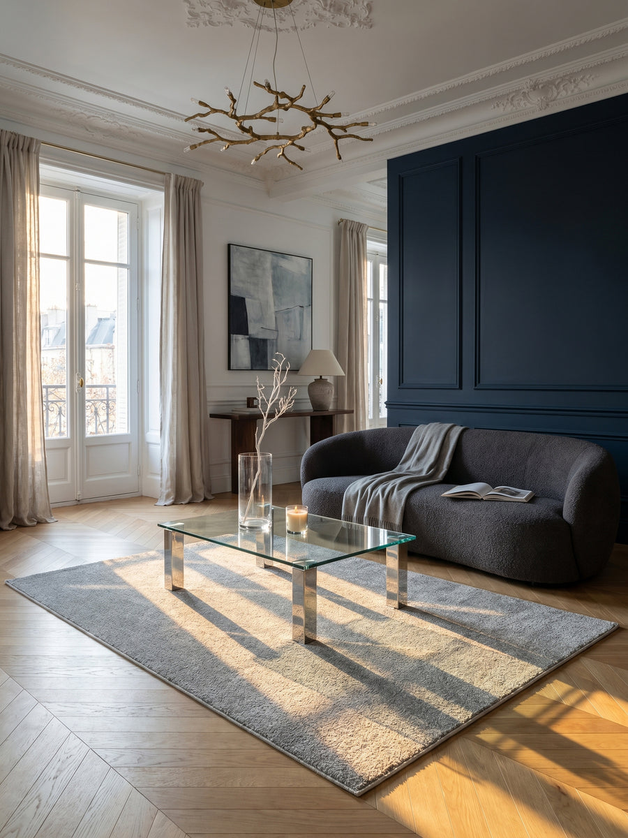 Teppich Cream rechteckig im Wohnzimmer Einrichtungsidee_