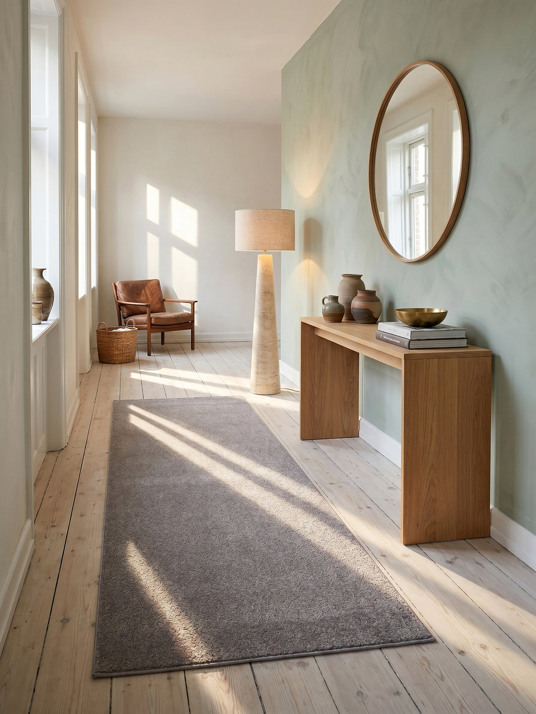 Teppich Beige Läufer im Wohnzimmer Einrichtungsidee_