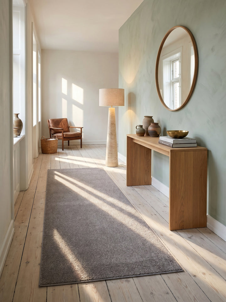 Teppich Beige Läufer im Wohnzimmer Einrichtungsidee_