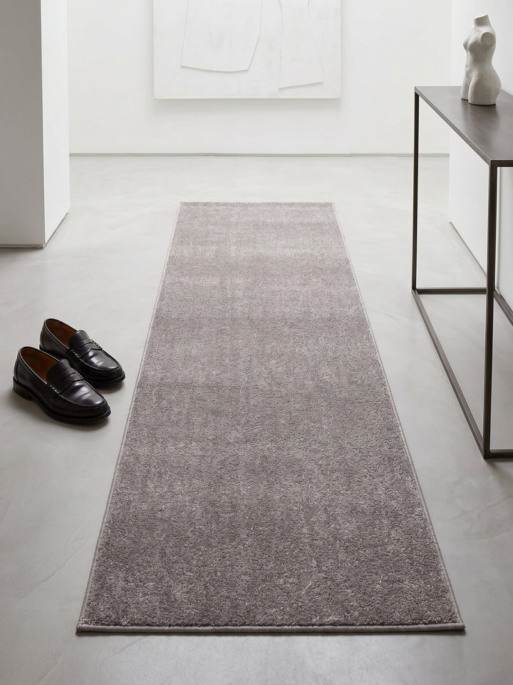 Teppich Beige Läufer Muster Draufsicht_