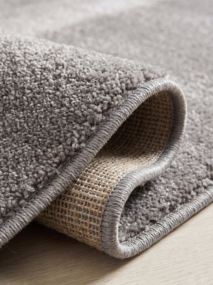 Teppich Beige Läufer Kante Rückseite_