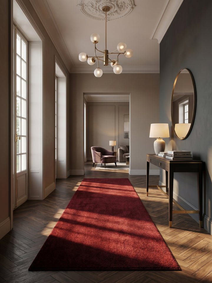 Teppich Red Läufer im Wohnzimmer Einrichtungsidee_