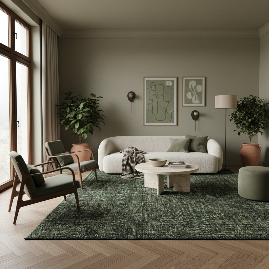 Teppich Kurzflor Unicolor Chenille Baumwolle Innen_Rechteckig_