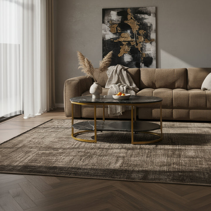 Teppich Kurzflor Unicolor Chenille Baumwolle Innen_Läufer_