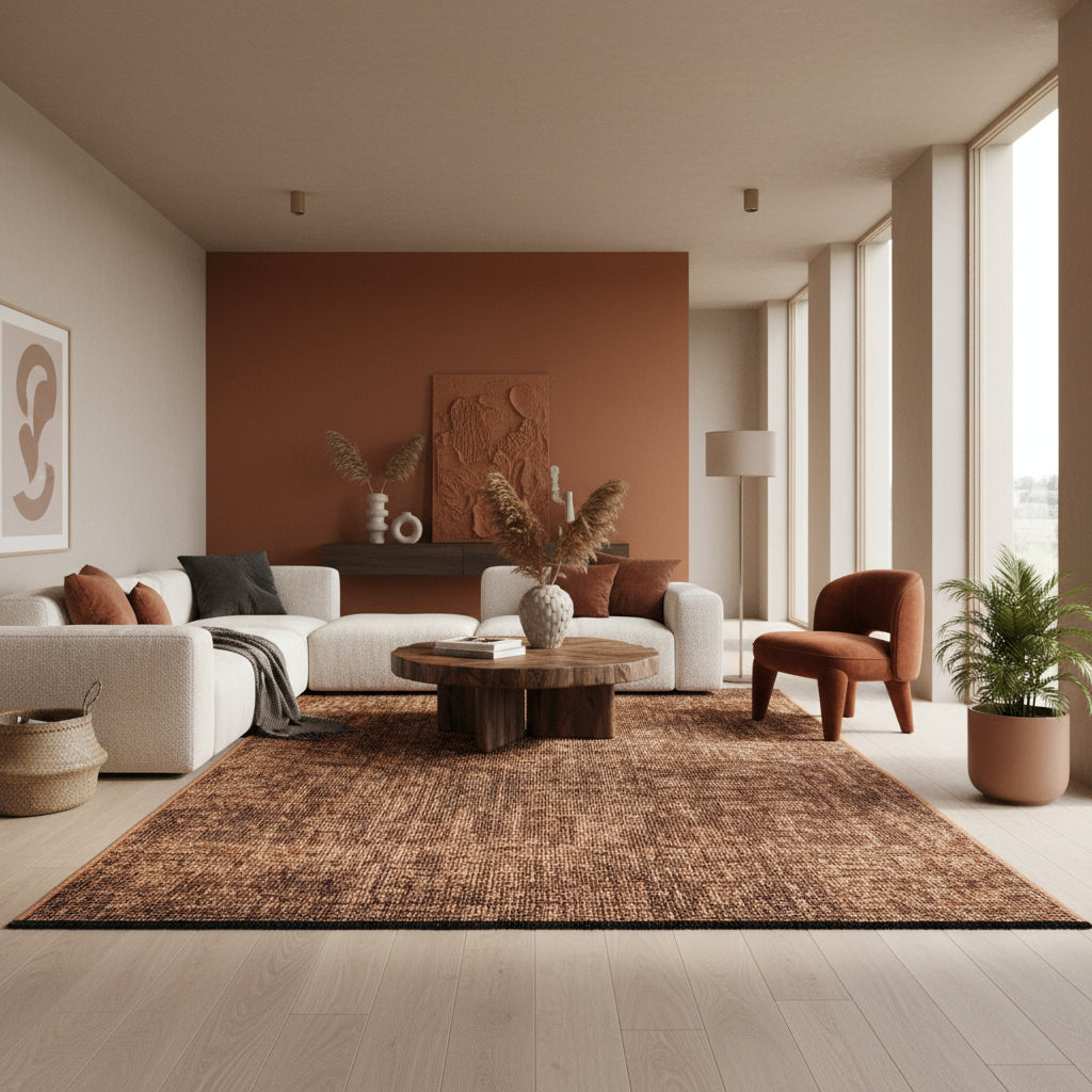 Teppich Kurzflor Unicolor Chenille Baumwolle Innen_Läufer_